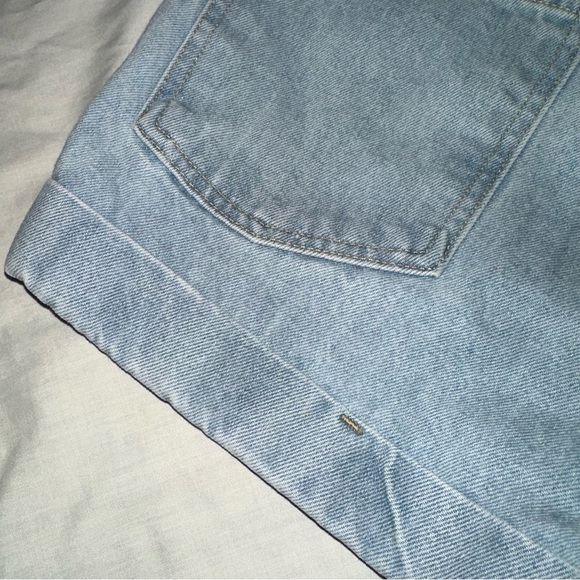 American Apparel Light Blue High Waist Light Wash Denim Shorts - Picture 12 of 15